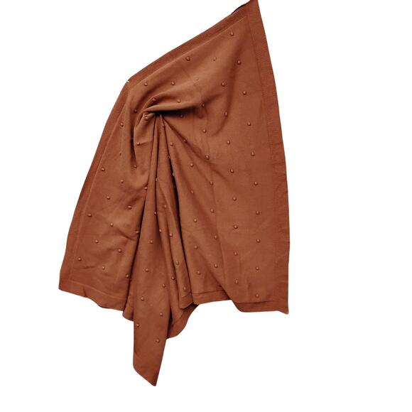 Norry Designs Baby Blanket 40" x 34" Brick Brown Bobble Pattern 100% cotton - Picture 2 of 5